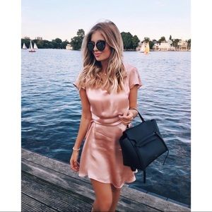 Mango belt satin mini dress